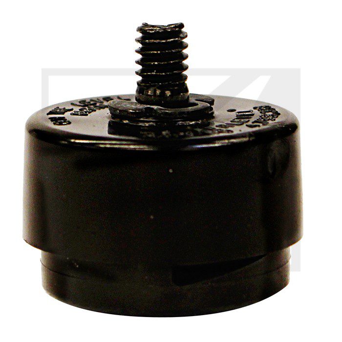 Black rubber vibration isolator with threaded stud.
