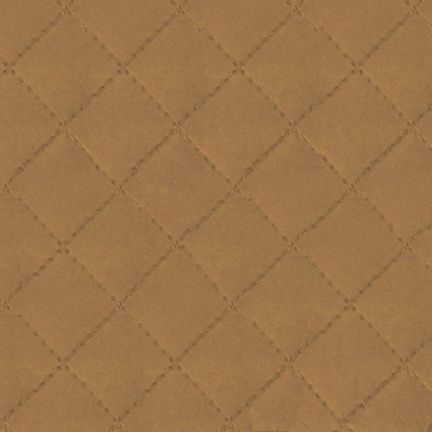 Brown quilted fabric with diamond pattern texture.
