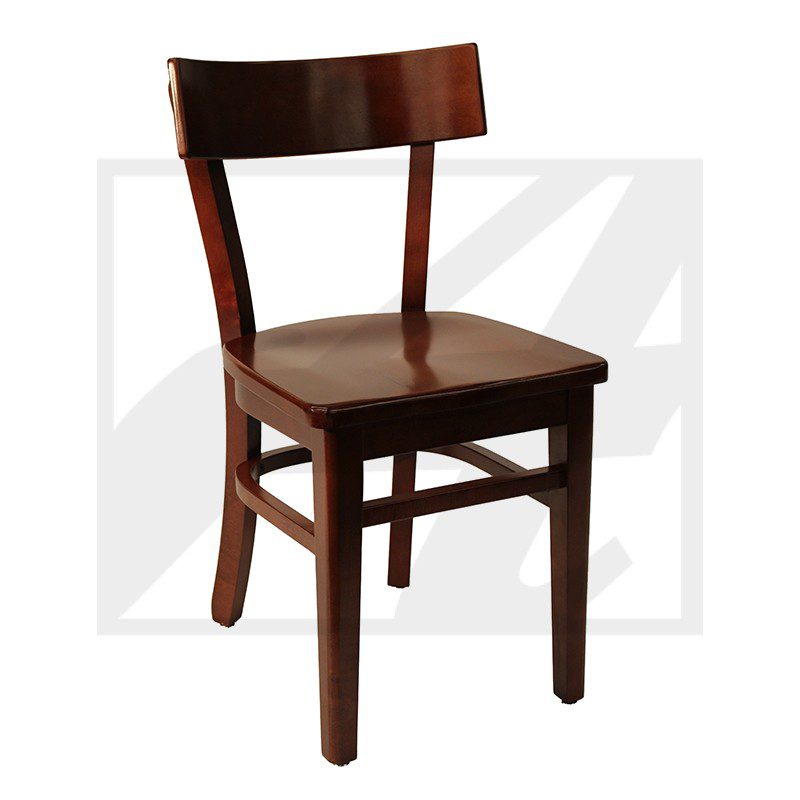 Classic wooden chair with a dark brown finish.