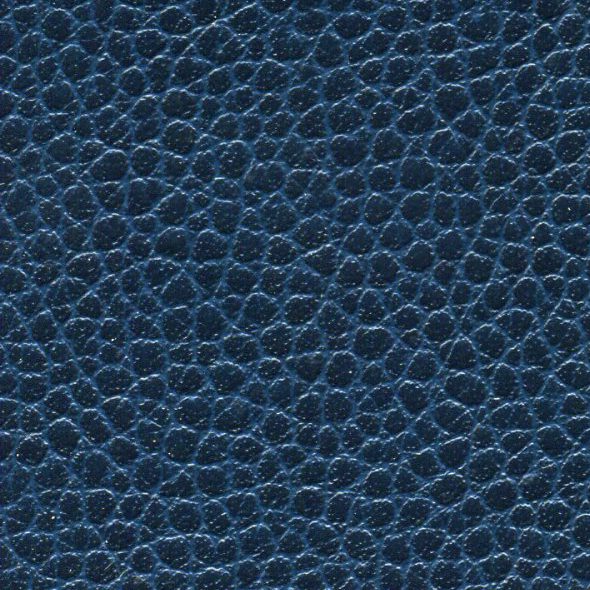 Close-up of textured dark blue leather surface.