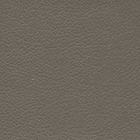 Close-up of textured grey leather surface.