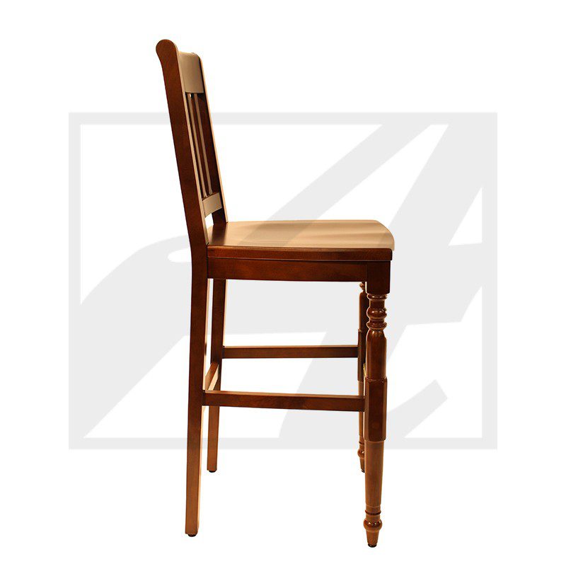 Classic wooden chair with a cushioned seat and backrest.