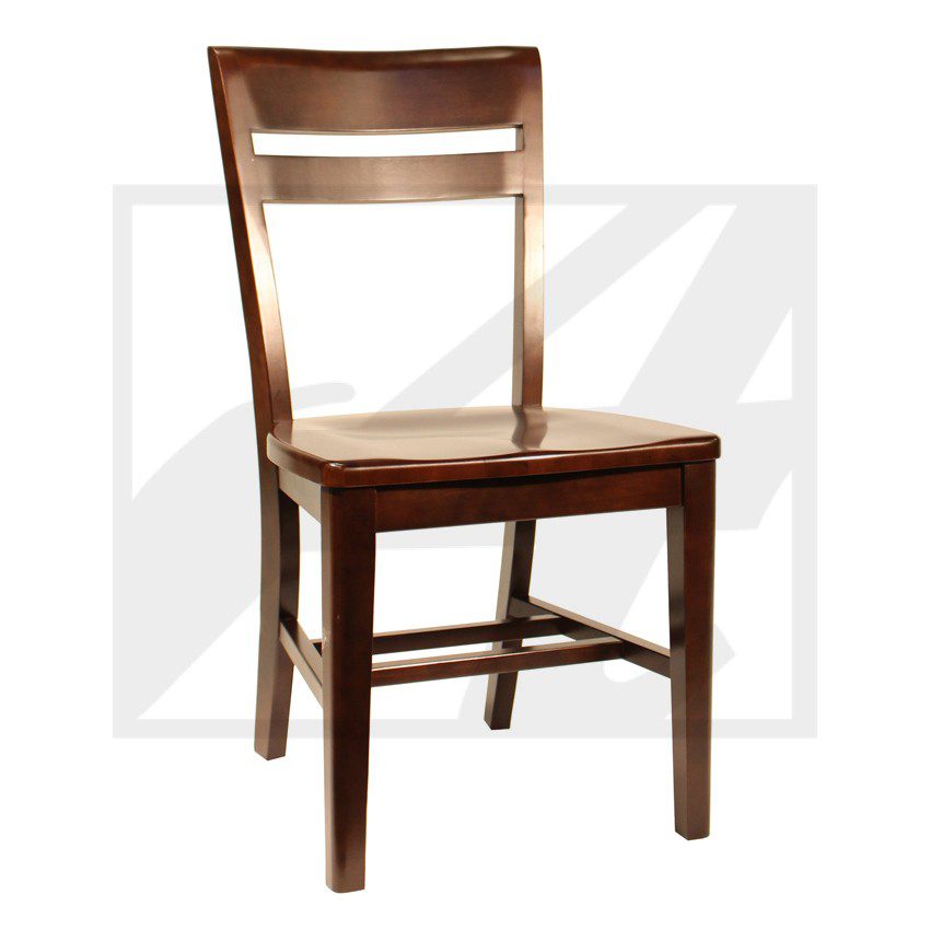 Classic wooden chair with a simple design and square seat.