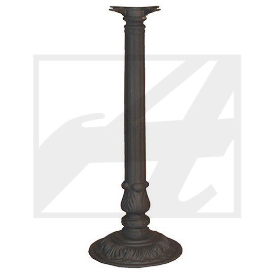 Ornate antique cast iron pedestal stand with detailed base and column.