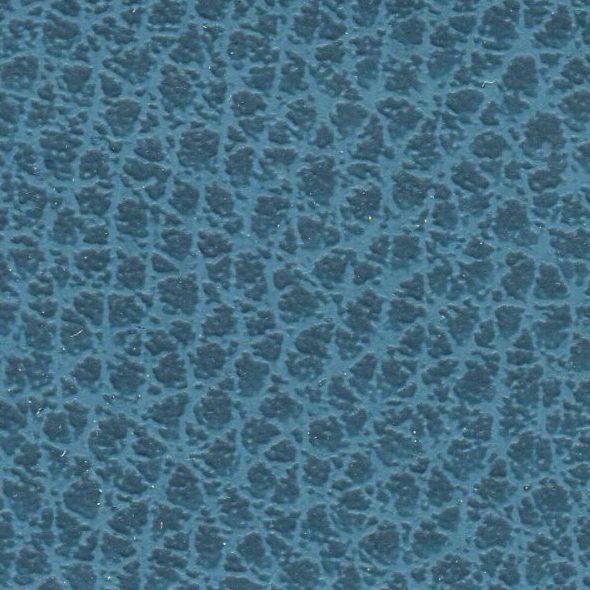 Close-up of blue textured leather material with visible grain patterns.