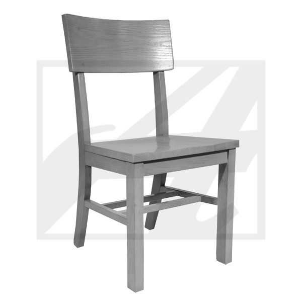 Simple wooden chair with a flat seat and backrest.