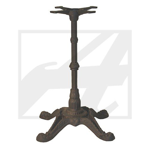 Ornate antique cast iron table base with claw feet.