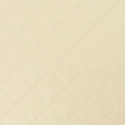 Beige diamond-patterned quilted fabric with a smooth texture.