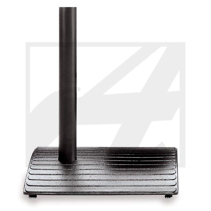 Black wireless router with a single antenna.