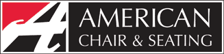 Logo of American Chair & Seating company in black and white.