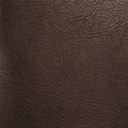 Close-up of dark brown textured leather surface.