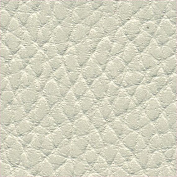 Close-up of textured white leather surface with diamond pattern.