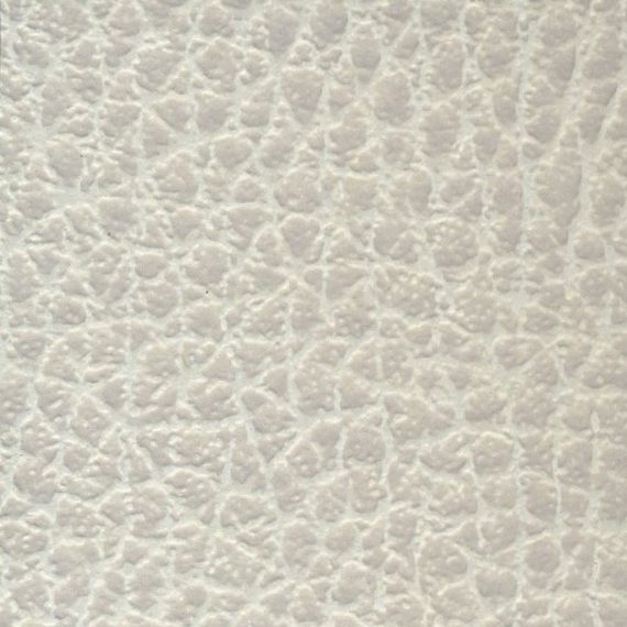 Close-up of textured white leather surface.