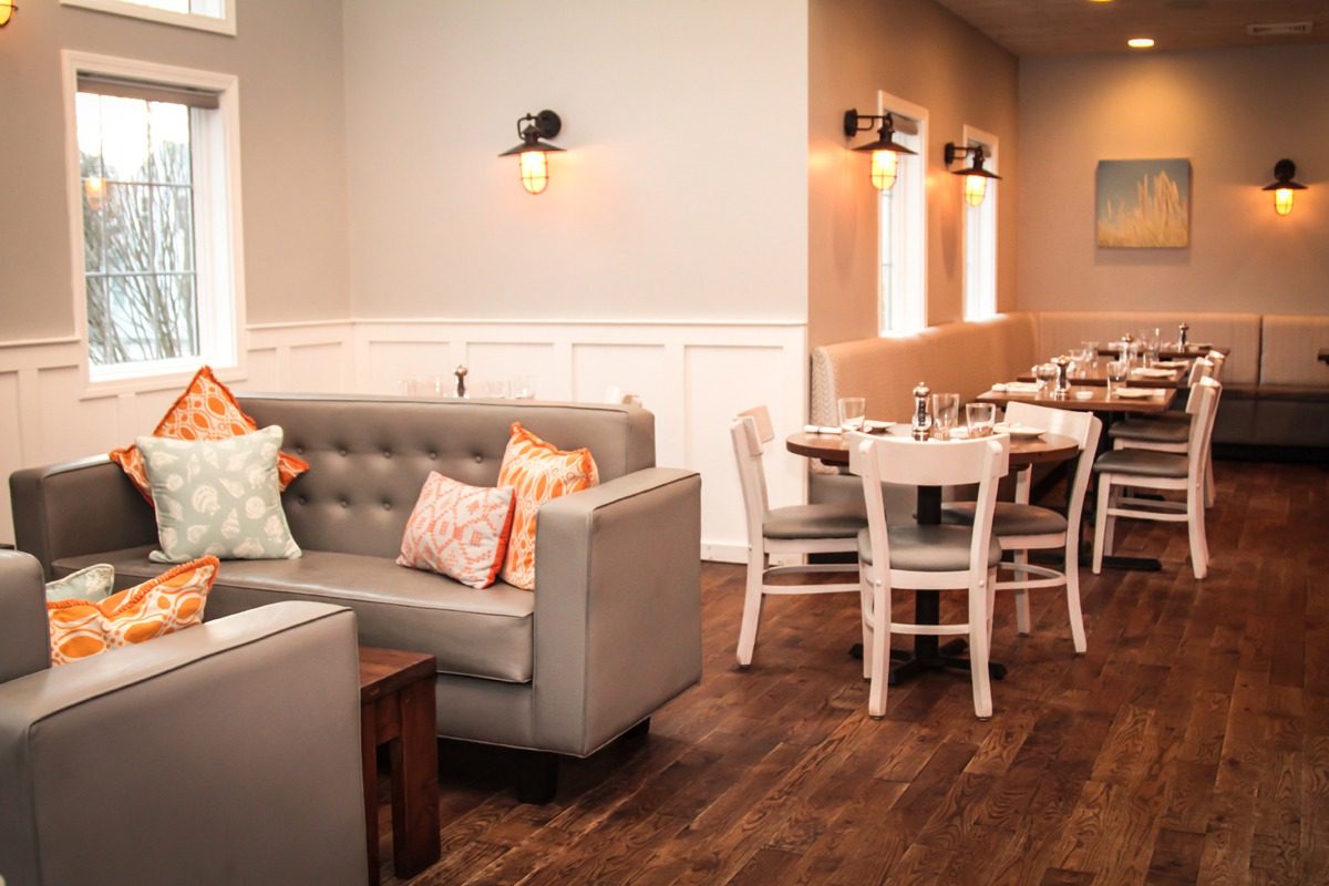 Cozy dining area with warm lighting and comfortable seating.
