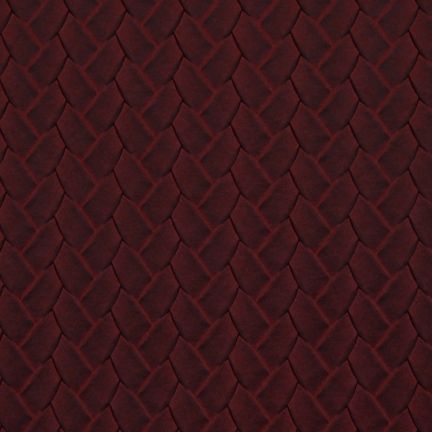 Dark red textured fabric with a diamond pattern.