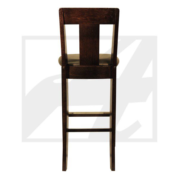 A wooden chair with a simple backrest design.