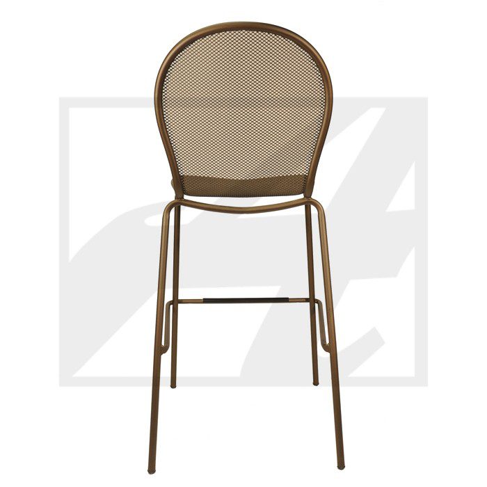 Modern beige mesh bar stool with metal frame.