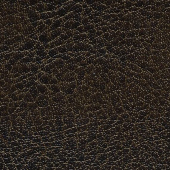 Close-up of dark brown textured leather surface.