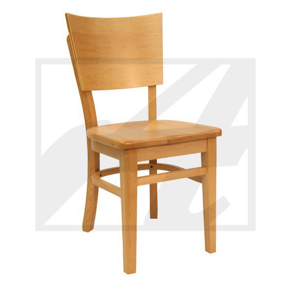 Simple wooden chair with a natural finish.