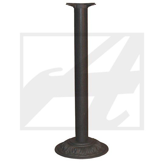 Tall black metal pedestal stand with a wide circular base.