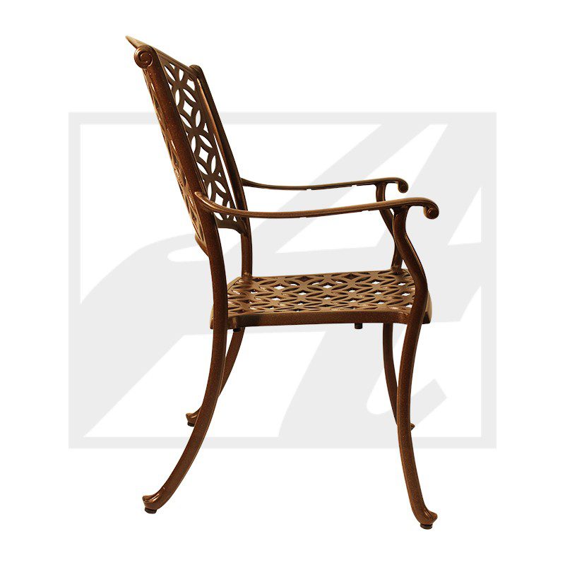 Elegant wooden chair with woven seat and backrest.