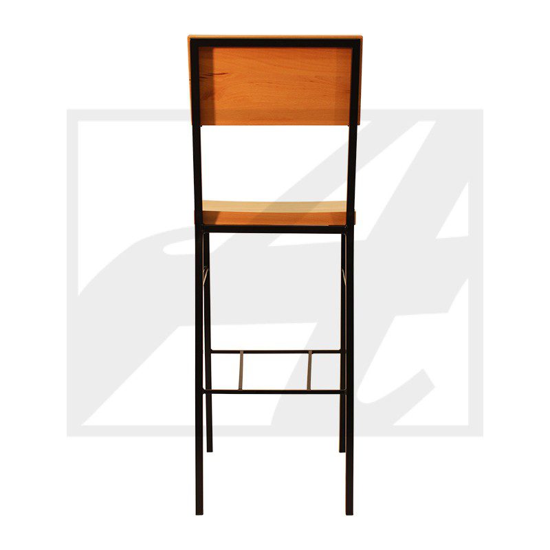 Tall wooden chair with a simple backrest and seat.