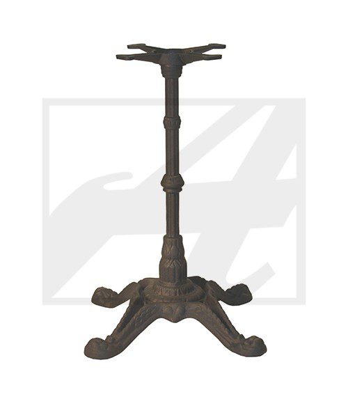 Antique-style cast iron adjustable table base with ornate detailing.