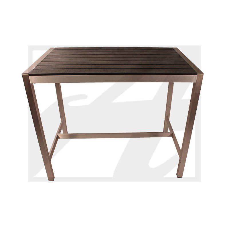 Minimalist wooden desk with clean lines and rectangular design.