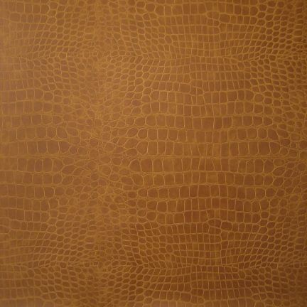 Close-up of brown textured leather surface with reptile-like pattern.