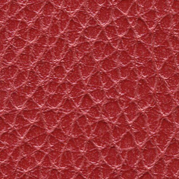 Close-up of red textured leather surface.