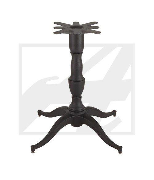 Black wooden table base with curved legs and a central pedestal.
