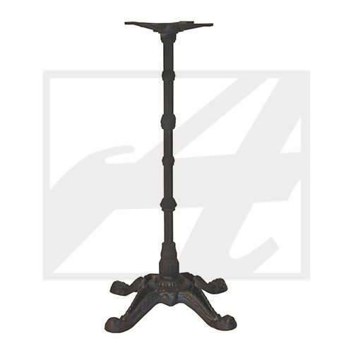 Black adjustable metal stand with a tripod base.
