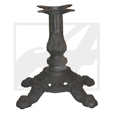 Antique cast iron pedestal base with ornate claw feet design.